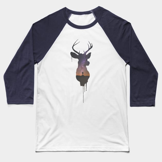 Deer Head IV Baseball T-Shirt by edwardlucas